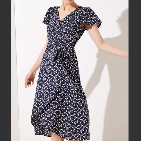 LOFT Dresses & Skirts - LOFT Floral Midi Wrap Dress *Only Worn Once!